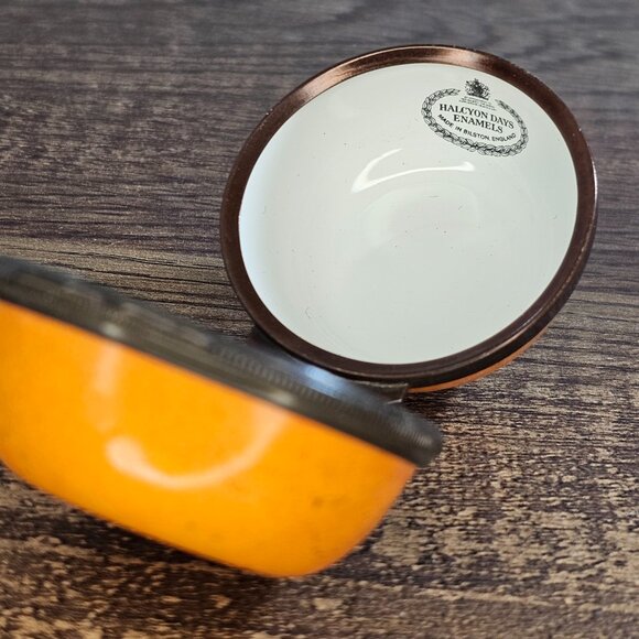 RARE! Set of 4 Halcyon Days Vintage Enamel Bonbonnieres Orange Apple Lemon Pear - Picture 7 of 10